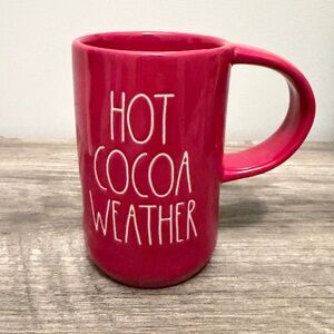 Rae Dunn Red Ceramic Hot Cocoa Weather Mug